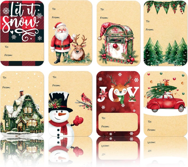 DreamBuilt Christmas Gift Tags, 2"x3" Self Adhesive Gift Stickers, 120 PCS to from Christmas Name Tags, Decorative Stickers for Presents - Image 1